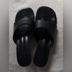 Tony Bianco Black Leather Mules